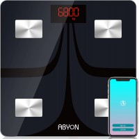 ABYON Bluetooth Smart Bathroom Scales for Body Weight Digital Body Fat Scale,Auto Monitor Body Weight,Fat,BMI,Water, BMR, Muscle Mass with Smartphone APP,Fitness Health Scale