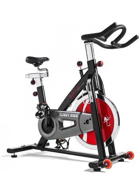 Sunny Health &amp; Fitness Indoor Cycle Exercise Bike with Heavy Chrome 49 LB / 22 LB Flywheel